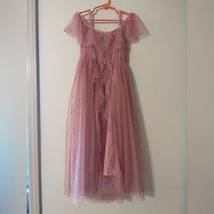 SHEIN Glittering Pink Formal Kids Dress fairy